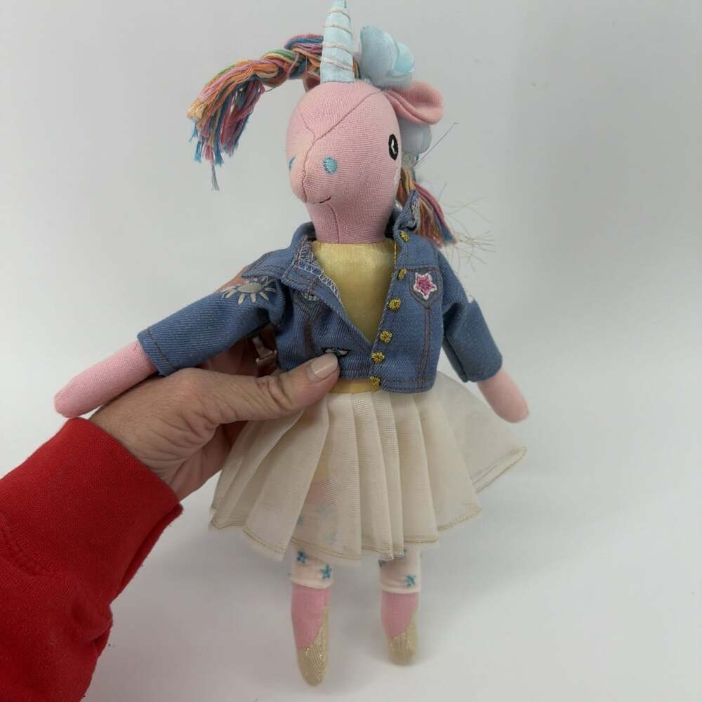 Pottery Barn Kids Sophie Unicorn Doll Ballet Rainbow Mane Tutu 12” Stuffed Doll